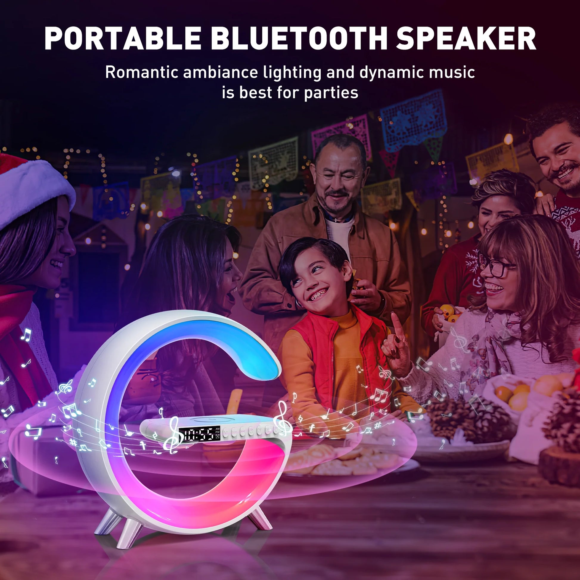 AuraWave G: All-in-One Smart Lamp with Wireless Charging Digital Alarm Clock