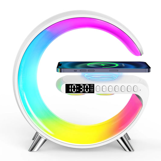 AuraWave G: All-in-One Smart Lamp with Wireless Charging Digital Alarm Clock