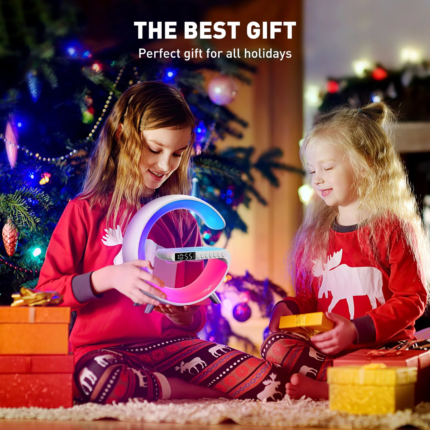 AuraWave G: All-in-One Smart Lamp with Wireless Charging Digital Alarm Clock