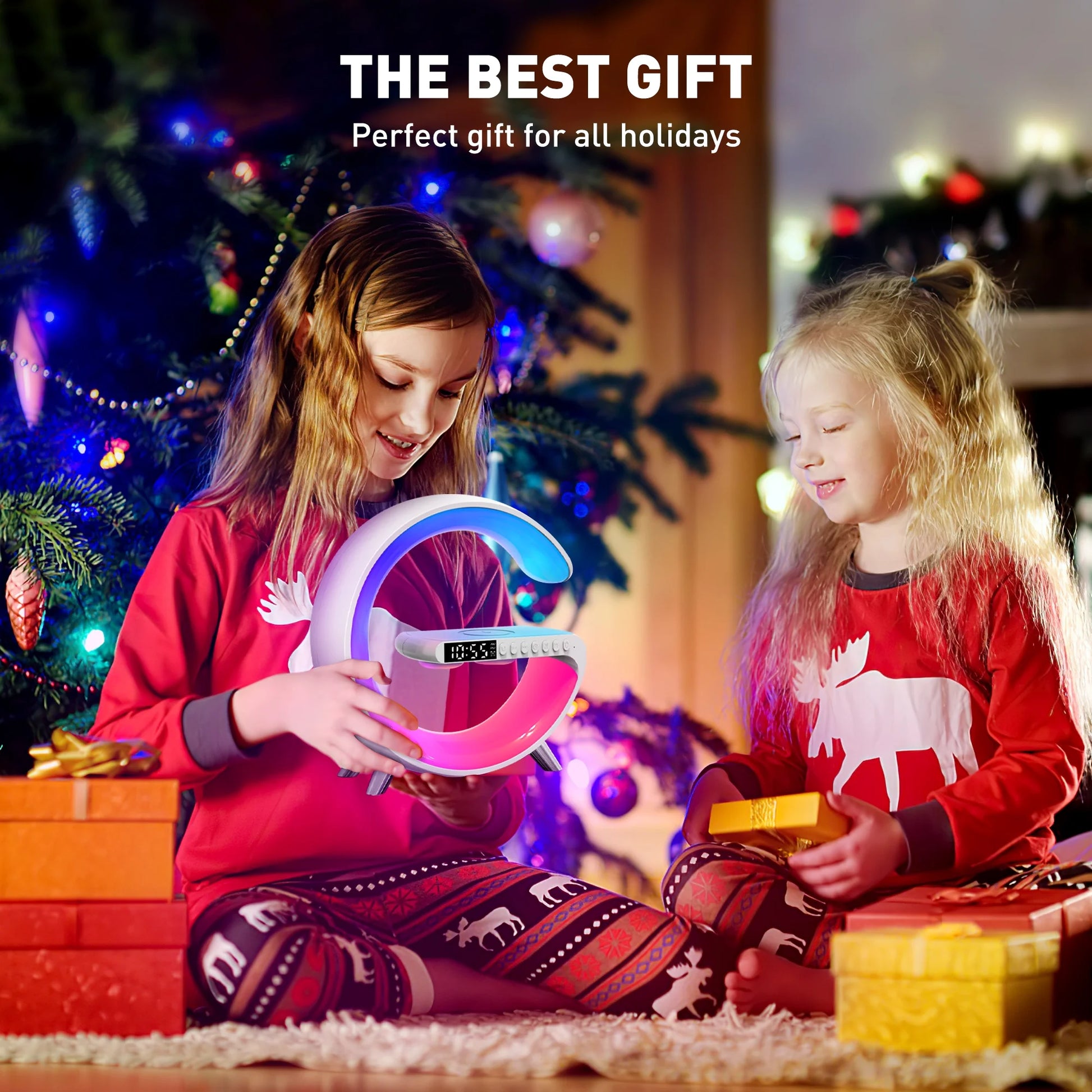 AuraWave G: All-in-One Smart Lamp with Wireless Charging Digital Alarm Clock